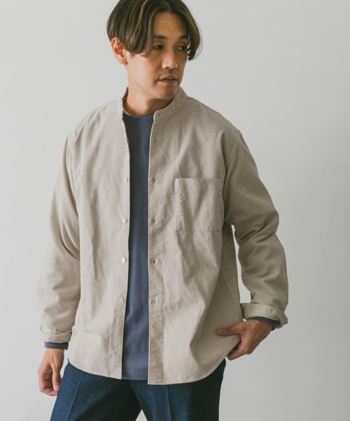 URBAN RESEARCH DOORS（アーバンリサーチドアーズ）の「コーデュロイバンドカラーシャツ（シャツ/ブラウス・メンズ・チャコールグレー/オリーブ/ブラウン/ホワイト系その他・MEDIUM/LARGE/X-LARGE）」の8枚目の写真