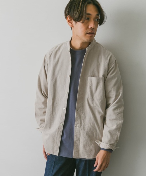 URBAN RESEARCH DOORS（アーバンリサーチドアーズ）の「コーデュロイバンドカラーシャツ（シャツ/ブラウス・メンズ・チャコールグレー/オリーブ/ブラウン/ホワイト系その他・MEDIUM/LARGE/X-LARGE）」の10枚目の写真