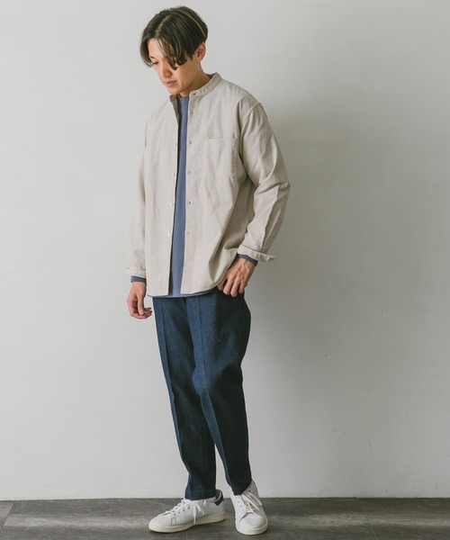 URBAN RESEARCH DOORS（アーバンリサーチドアーズ）の「コーデュロイバンドカラーシャツ（シャツ/ブラウス・メンズ・チャコールグレー/オリーブ/ブラウン/ホワイト系その他・MEDIUM/LARGE/X-LARGE）」の11枚目の写真