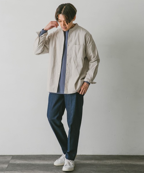 URBAN RESEARCH DOORS（アーバンリサーチドアーズ）の「コーデュロイバンドカラーシャツ（シャツ/ブラウス・メンズ・チャコールグレー/オリーブ/ブラウン/ホワイト系その他・MEDIUM/LARGE/X-LARGE）」の12枚目の写真