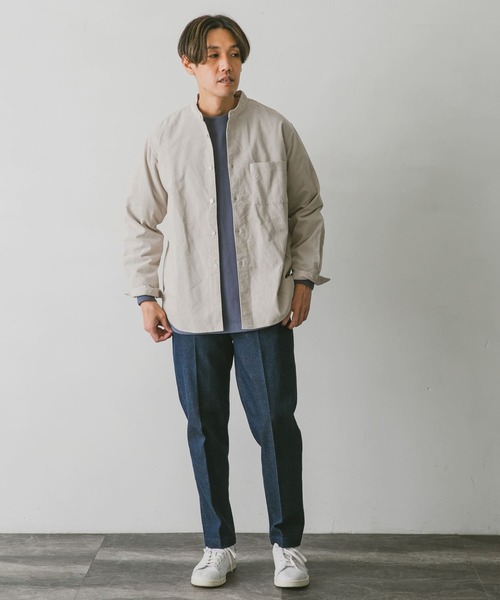 URBAN RESEARCH DOORS（アーバンリサーチドアーズ）の「コーデュロイバンドカラーシャツ（シャツ/ブラウス・メンズ・チャコールグレー/オリーブ/ブラウン/ホワイト系その他・MEDIUM/LARGE/X-LARGE）」の14枚目の写真