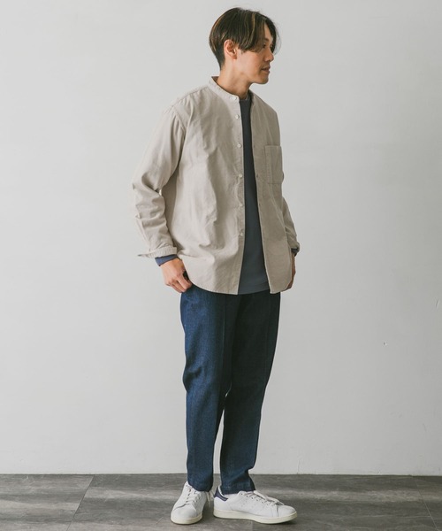 URBAN RESEARCH DOORS（アーバンリサーチドアーズ）の「コーデュロイバンドカラーシャツ（シャツ/ブラウス・メンズ・チャコールグレー/オリーブ/ブラウン/ホワイト系その他・MEDIUM/LARGE/X-LARGE）」の15枚目の写真