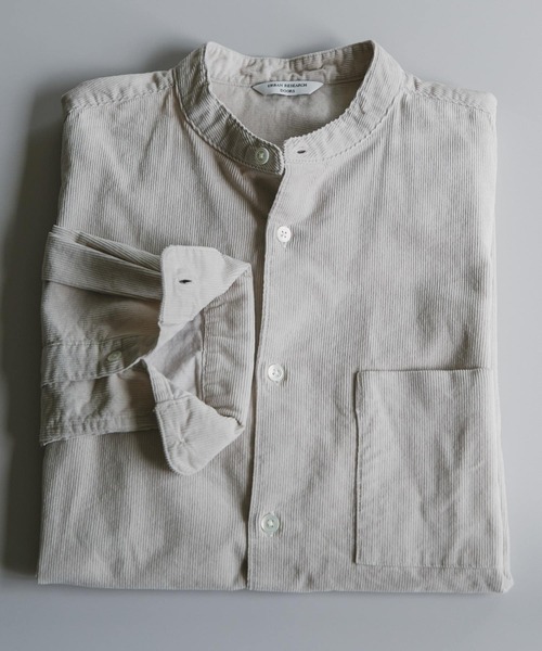 URBAN RESEARCH DOORS（アーバンリサーチドアーズ）の「コーデュロイバンドカラーシャツ（シャツ/ブラウス・メンズ・チャコールグレー/オリーブ/ブラウン/ホワイト系その他・MEDIUM/LARGE/X-LARGE）」の16枚目の写真