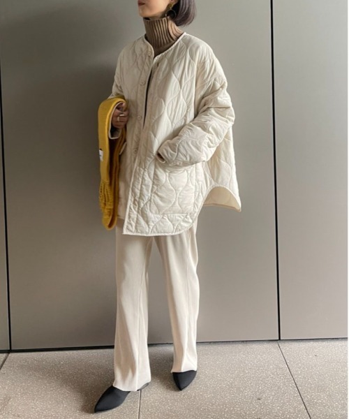 SETUP7（セットアップセブン）の「【SETUP7】キルティングミドルコート（ミリタリージャケット・レディース・ブラック/カーキ/アイボリー・FREE）」の15枚目の写真