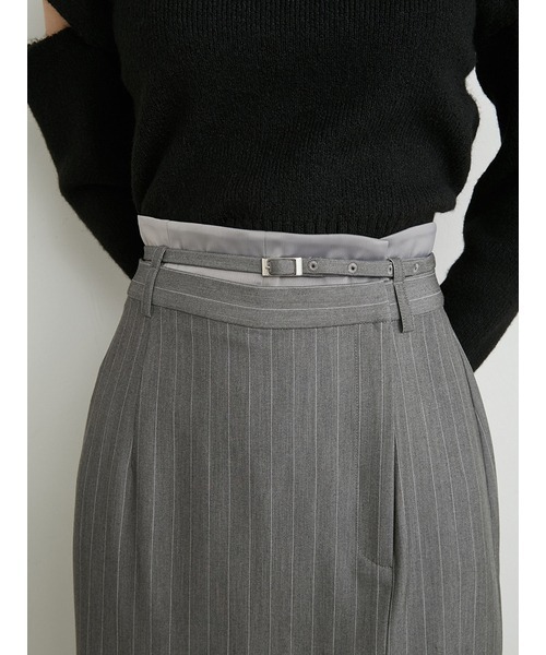 LILY BROWN（リリーブラウン）の「レイヤードウエストタイトスカートパンツ（スカート・レディース・ブラック/グレー/アイボリー・0/1）」の6枚目の写真