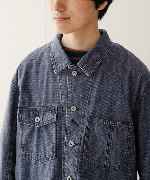 ITEMS URBANRESEARCH（アイテムズ アーバンリサーチ）の「スラブデニム カバーオールジャケット（カバーオール・メンズ・インディゴブルー/ライトインディゴブルー・MEDIUM/LARGE）」の18枚目の写真