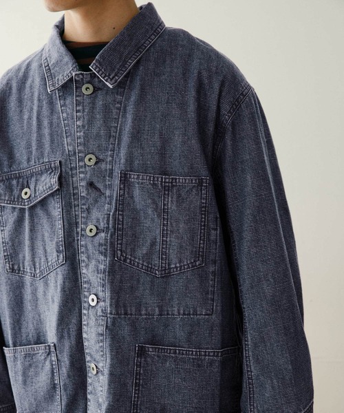 ITEMS URBANRESEARCH（アイテムズ アーバンリサーチ）の「スラブデニム カバーオールジャケット（カバーオール・メンズ・インディゴブルー/ライトインディゴブルー・MEDIUM/LARGE）」の20枚目の写真
