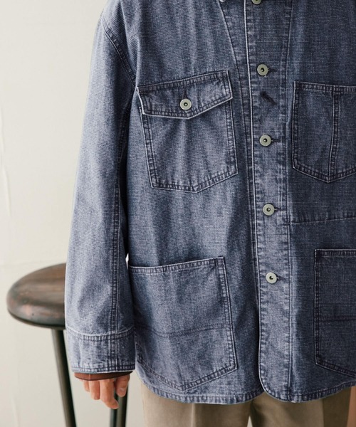 ITEMS URBANRESEARCH（アイテムズ アーバンリサーチ）の「スラブデニム カバーオールジャケット（カバーオール・メンズ・インディゴブルー/ライトインディゴブルー・MEDIUM/LARGE）」の21枚目の写真