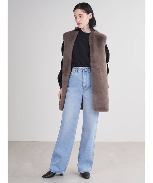 ELENDEEK（エレンディーク）の「フェイクファージレ（その他アウター・レディース・ライトグレー/モカ・FREE）」の4枚目の写真