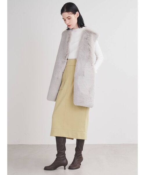 ELENDEEK（エレンディーク）の「フェイクファージレ（その他アウター・レディース・ライトグレー/モカ・FREE）」の7枚目の写真