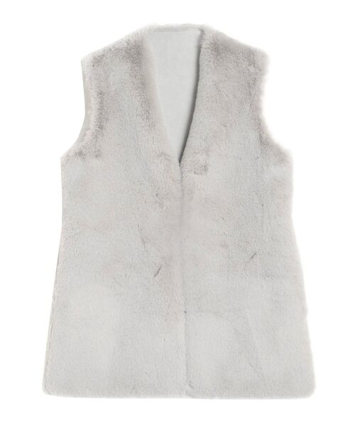 極美品✨ELENDEEK エレンディーク フェイクファージレ グレー ELENDEEK（エレンディーク）の「フェイクファージレ（その他アウター