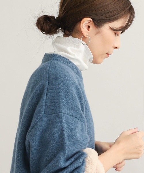 URBAN RESEARCH DOORS（アーバンリサーチドアーズ）の「『UR TECH』テレコタートルネックTシャツ（Tシャツ/カットソー・レディース・ライトグレー/オフホワイト/ブラック・MEDIUM）」の6枚目の写真