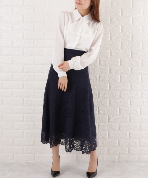 ブラウス シャツ レース×シフォンフリルブラウス レディース 楽天市場】ブラウス レディース レースシフォンブラウス 高品質