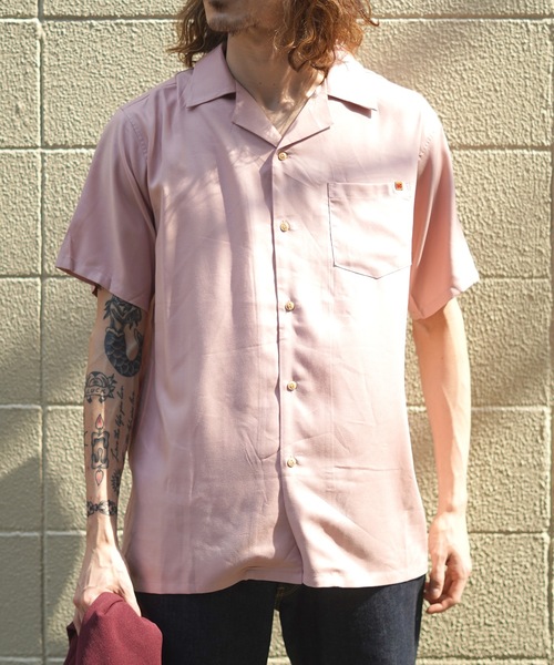 roial(ロイアル)の「SS SHIRT/ROAIL(ロイアル)半袖オープンカラーシャツ(シャツ/ブラウス・メンズ・ストライプ/オフホワイト/ネイビー/ホワイト系その他2/ピンク・LARGE/X-LARGE/MEDIUM)」の5枚目の写真