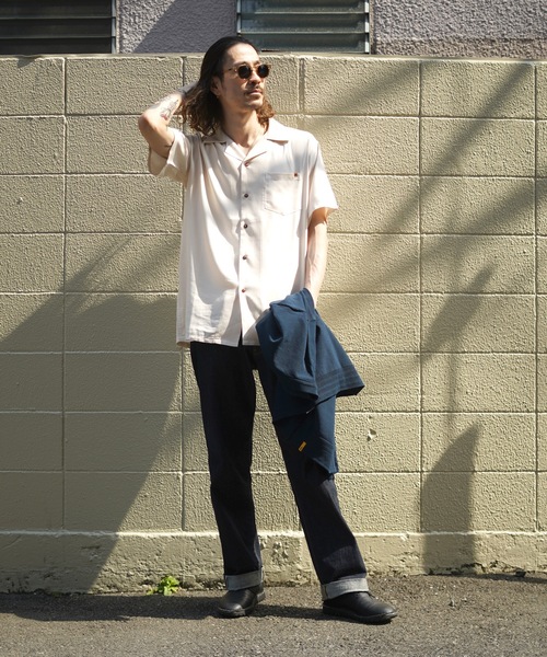 roial(ロイアル)の「SS SHIRT/ROAIL(ロイアル)半袖オープンカラーシャツ(シャツ/ブラウス・メンズ・ストライプ/オフホワイト/ネイビー/ホワイト系その他2/ピンク・LARGE/X-LARGE/MEDIUM)」の7枚目の写真