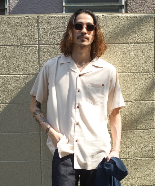 roial(ロイアル)の「SS SHIRT/ROAIL(ロイアル)半袖オープンカラーシャツ(シャツ/ブラウス・メンズ・ストライプ/オフホワイト/ネイビー/ホワイト系その他2/ピンク・LARGE/X-LARGE/MEDIUM)」の9枚目の写真
