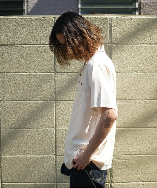roial(ロイアル)の「SS SHIRT/ROAIL(ロイアル)半袖オープンカラーシャツ(シャツ/ブラウス・メンズ・ストライプ/オフホワイト/ネイビー/ホワイト系その他2/ピンク・LARGE/X-LARGE/MEDIUM)」の10枚目の写真