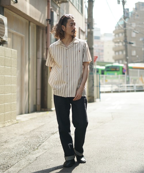 roial(ロイアル)の「SS SHIRT/ROAIL(ロイアル)半袖オープンカラーシャツ(シャツ/ブラウス・メンズ・ストライプ/オフホワイト/ネイビー/ホワイト系その他2/ピンク・LARGE/X-LARGE/MEDIUM)」の15枚目の写真
