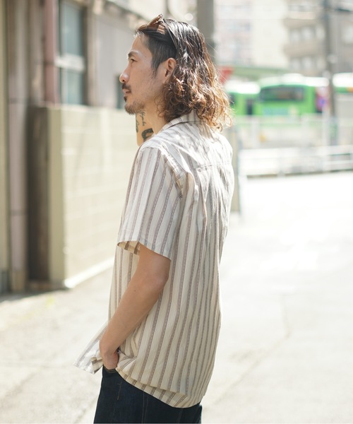 roial(ロイアル)の「SS SHIRT/ROAIL(ロイアル)半袖オープンカラーシャツ(シャツ/ブラウス・メンズ・ストライプ/オフホワイト/ネイビー/ホワイト系その他2/ピンク・LARGE/X-LARGE/MEDIUM)」の17枚目の写真