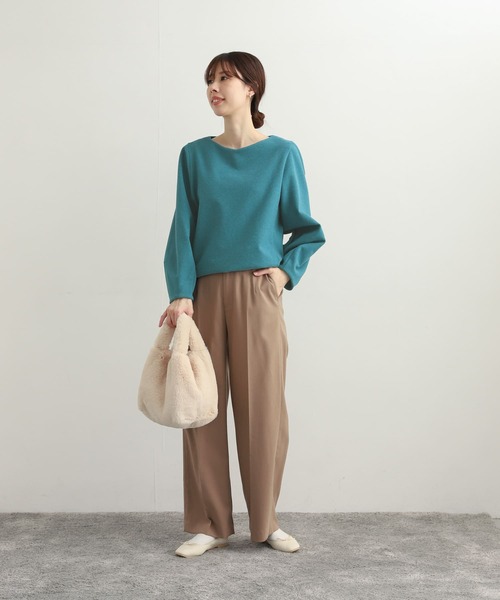 URBAN RESEARCH DOORS ワイドVネックプルオーバー チャコール セール】ワイドVネックポンチプルオーバー（Tシャツ/カットソー