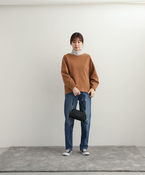 URBAN RESEARCH DOORS ワイドVネックプルオーバー チャコール セール】ワイドVネックポンチプルオーバー（Tシャツ/カットソー