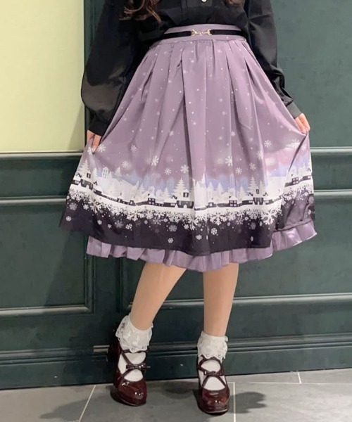 axes femme アクシーズファム　スカート　スノーフォレスト　サス付き axes femme POETIQUE スノーフォレスト サス付きスカート - メルカリ
