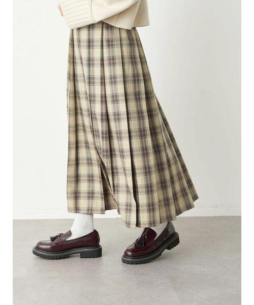 チェックプリーツスカート