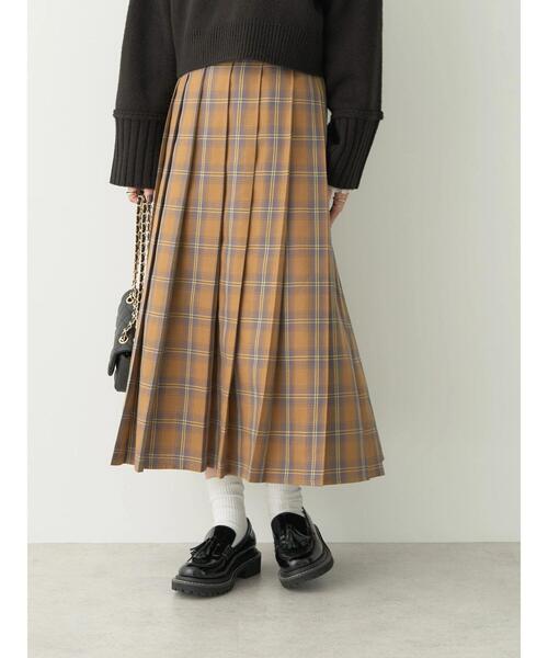 チェックプリーツスカート
