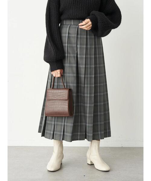 チェックプリーツスカート