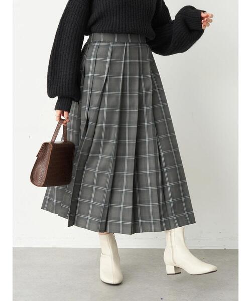 チェックプリーツスカート