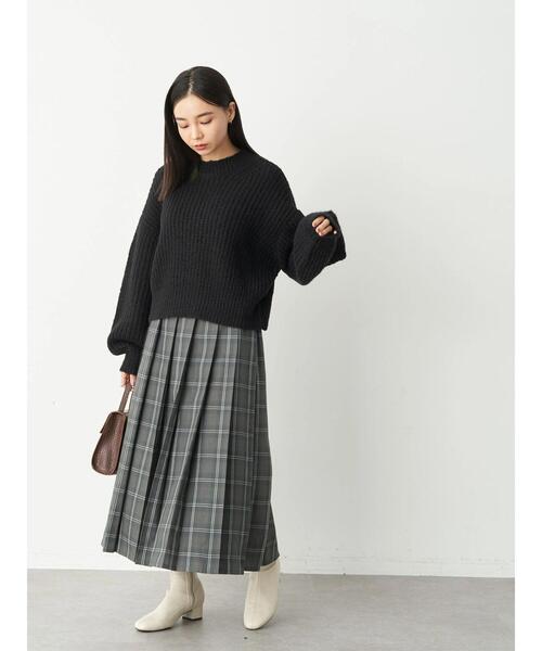 チェックプリーツスカート