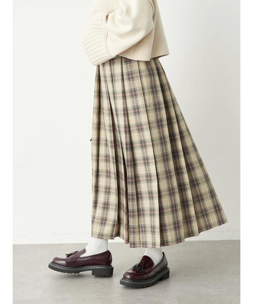 earth music&ecology(アースミュージックアンドエコロジー)の「チェックプリーツスカート(スカート・レディース・キャメル/ベージュ/チャコールグレー・FREE)」の13枚目の写真