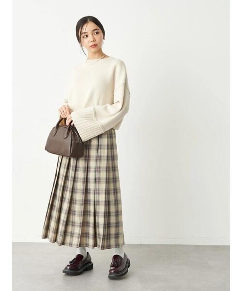 earth music&ecology(アースミュージックアンドエコロジー)の「チェックプリーツスカート(スカート・レディース・キャメル/ベージュ/チャコールグレー・FREE)」の15枚目の写真