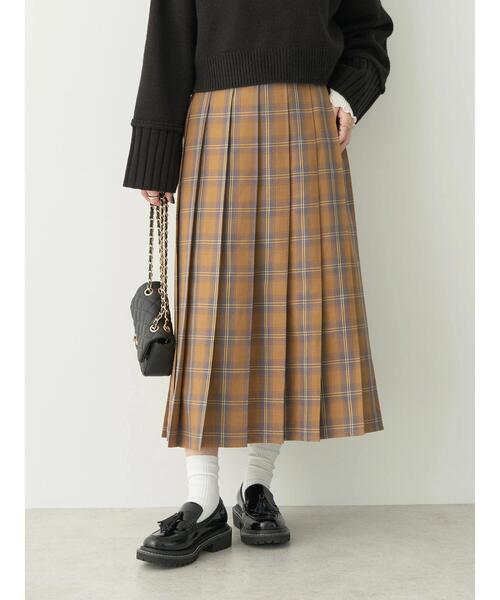 earth music&ecology(アースミュージックアンドエコロジー)の「チェックプリーツスカート(スカート・レディース・キャメル/ベージュ/チャコールグレー・FREE)」の18枚目の写真