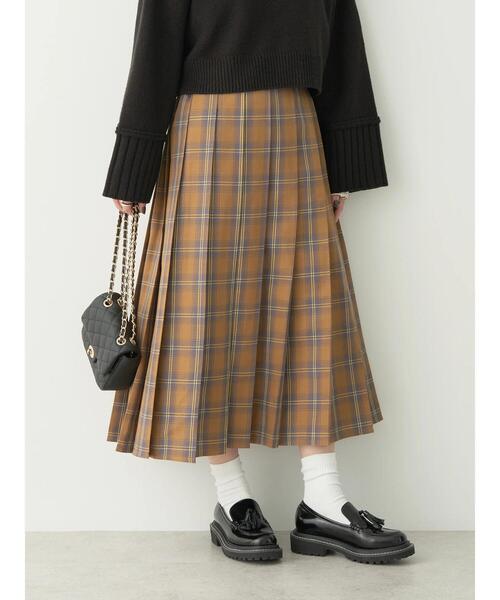 earth music&ecology(アースミュージックアンドエコロジー)の「チェックプリーツスカート(スカート・レディース・キャメル/ベージュ/チャコールグレー・FREE)」の19枚目の写真