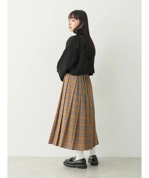 earth music&ecology(アースミュージックアンドエコロジー)の「チェックプリーツスカート(スカート・レディース・キャメル/ベージュ/チャコールグレー・FREE)」の22枚目の写真