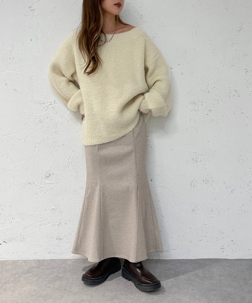 apres jour mignon(アプレジュールミニョン)の「スリットマーメイドスカート【ZOZOTOWN限定アイテム】(スカート・レディース・ブラック/オレンジ/オートミール・SMALL/MEDIUM/X-LARGE)」の8枚目の写真
