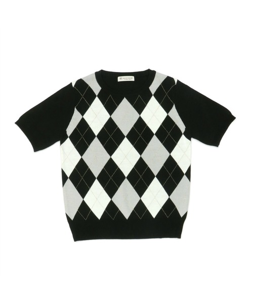 TOKYO SHIRTS（トウキョウシャツ）の「アーガイル柄 アンサンブルニット（アンサンブル・レディース・ネイビー/ブラック・M/L）」の8枚目の写真