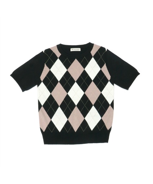 TOKYO SHIRTS（トウキョウシャツ）の「アーガイル柄 アンサンブルニット（アンサンブル・レディース・ネイビー/ブラック・M/L）」の4枚目の写真