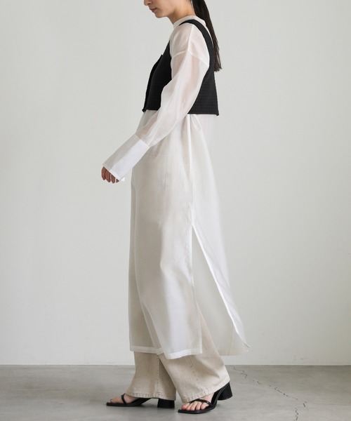 select MOCA(セレクトモカ)の「2WAYキルティングショートビスチェ(ベスト・レディース・オフホワイト/ブラック・FREE)」の8枚目の写真