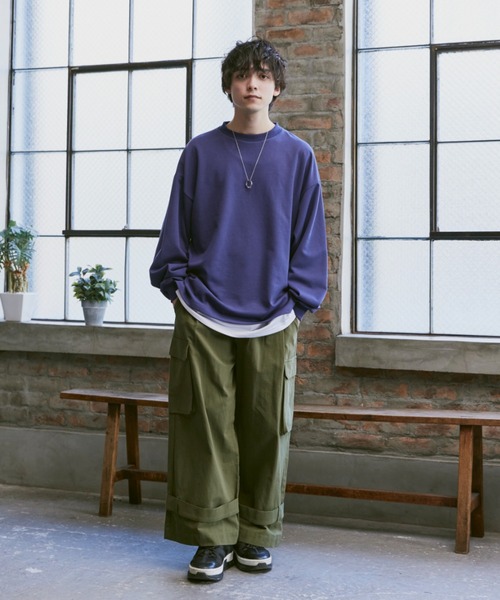 Alpinus(アルピナス)の「smoke color long sleeve Tee / スモークカラー ロングスリーブTシャツ(Tシャツ/カットソー・メンズ・ブルー/グリーン/パープル・SMALL/MEDIUM)」の12枚目の写真