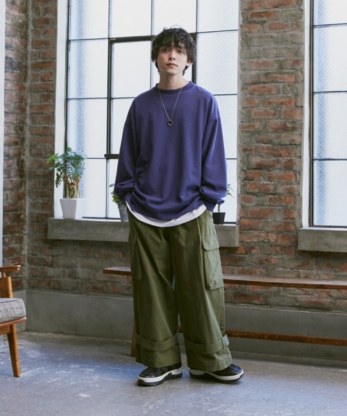 Alpinus(アルピナス)の「smoke color long sleeve Tee / スモークカラー ロングスリーブTシャツ(Tシャツ/カットソー・メンズ・ブルー/グリーン/パープル・SMALL/MEDIUM)」の14枚目の写真