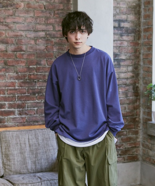Alpinus(アルピナス)の「smoke color long sleeve Tee / スモークカラー ロングスリーブTシャツ(Tシャツ/カットソー・メンズ・ブルー/グリーン/パープル・SMALL/MEDIUM)」の17枚目の写真