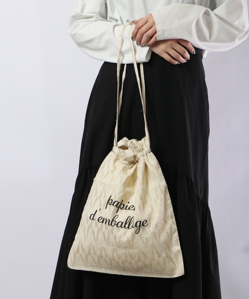 セール】jou jou lier ジャガードインド巾着（トートバッグ