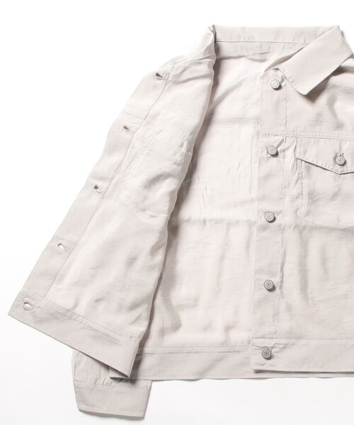 INTERPLANET（インタープラネット）の「配色ステッチシアーＧジャン（その他アウター・レディース・ブルー/ブラック/ライトグレー/アイボリー・FREE）」の6枚目の写真