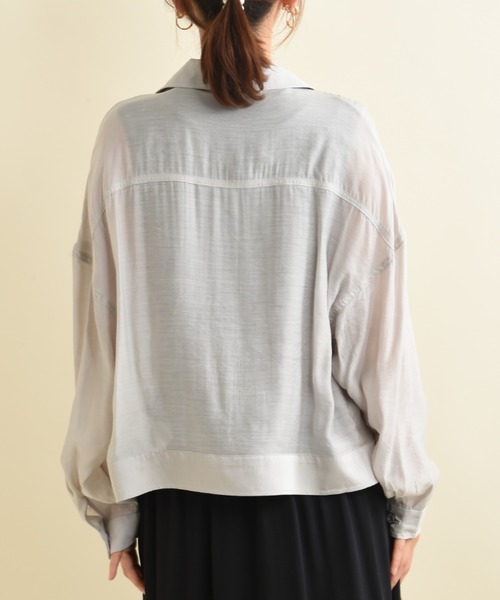 INTERPLANET（インタープラネット）の「配色ステッチシアーＧジャン（その他アウター・レディース・ブルー/ブラック/ライトグレー/アイボリー・FREE）」の9枚目の写真