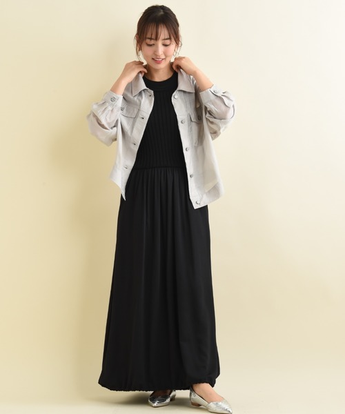 INTERPLANET（インタープラネット）の「配色ステッチシアーＧジャン（その他アウター・レディース・ブルー/ブラック/ライトグレー/アイボリー・FREE）」の11枚目の写真