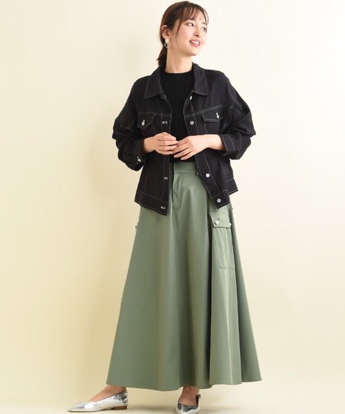 INTERPLANET（インタープラネット）の「配色ステッチシアーＧジャン（その他アウター・レディース・ブルー/ブラック/ライトグレー/アイボリー・FREE）」の21枚目の写真