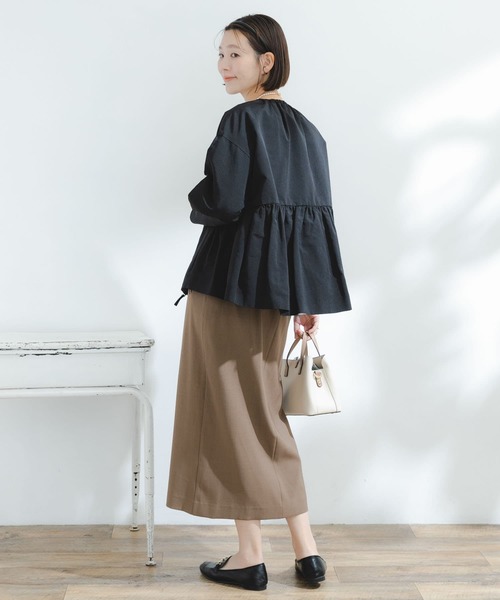 F by ROSSO（エフバイロッソ）の「F by ROSSO　グログランギャザーショートコート（ブルゾン・レディース・ブラック/カーキ・FREE）」の14枚目の写真