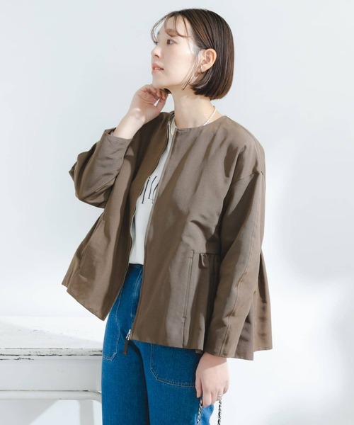 F by ROSSO（エフバイロッソ）の「F by ROSSO　グログランギャザーショートコート（ブルゾン・レディース・ブラック/カーキ・FREE）」の20枚目の写真